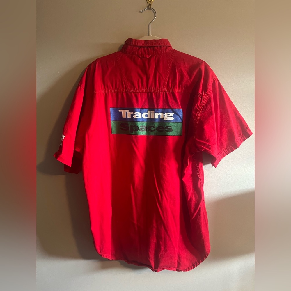 Ultra Club Red Vintage Trading Spaces Button Shirt Size Medium